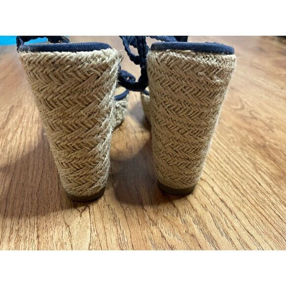 Steve Madden blue mango crochet wedge heel espadrilles - Picture 4 of 9